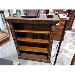HIGHLY CARVED OAK BOOK CASE C.1880
