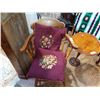 Image 2 : RAILROAD STATION CHAIR W/PAIR NEEDLEPOINT CUSHIONS