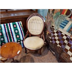 CARVED VICTORIAN PARLOUR CHAIR