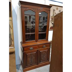 CARVED MAHOGANY CABINET