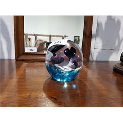 LARGE ART GLASS PAPER WEIGHT
