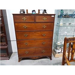 GORGEOUS SOLID MAHOGANY 6 DRAWER HIGHBOY DRESSER C.1840