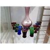 Image 1 : CAITHNESS CRYSTAL AMETHYST GLASS DECANTER AND 8 GLASSES