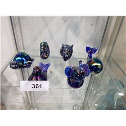 COLLECTION OF 6 ART GLASS ANIMAL PAPER WEIGHTS