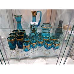COLLECTION OF BOHEMIAN CRYSTAL IN AQUAMARINE