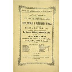 Augustus B. Sage’s 1859 Bogert Sale