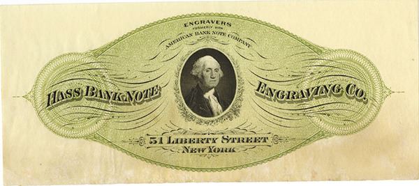 Bank Note Label Hass Bank Note Engraving Co., Engravers formerly with ABNC, ND (ca.1880 ...