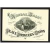 Image 1 : 1894 Plate Printers Union Annual Ball Ticket, Ladies Invitation.