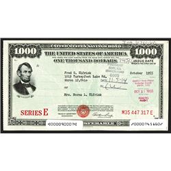 U.S. Savings Bond, 1955 Series E Bond.