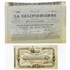 Image 1 : French Gold Mining Stock Certificate Pair for California Gold Rush, ca.1850 Issued Stocks.