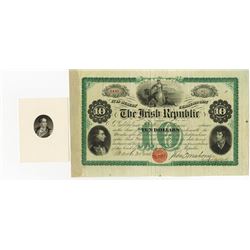 Irish Republic 1866, $10 Issued Bond.