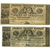 Image 1 : Arkansas Treasury Warrant, 1862 Obsolete Banknote Pair.