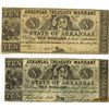 Image 1 : Arkansas Treasury Warrant, 1862 Obsolete Banknote Pair.