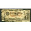 Image 1 : Bank of the Republic, ca. 1850's, Issued Obsolete Banknote.