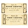 Image 1 : Tipton, Pennsylvania Generic Merchant Scrip, 1862 unissued Pair.