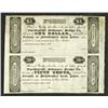 Image 1 : Yardleyville Delaware Bridge Co., 1837 Uncut Obsolete Remainder Scrip Note Pair.