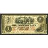 Image 1 : Farmers Bank, 1861 Issued Obsolete Banknote.