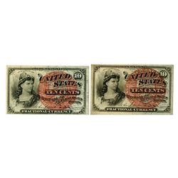 U.S. Fractional Currency, 4th Issue Pair.