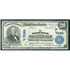 Image 2 : Whittier National Bank, $20, 1902 Plain Back, Ch#7999 P, Fr#651,  Issued Banknote.