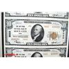 Image 2 : Live Stock National Bank of Sioux City, $10, Ch#5022, Type 2 Uncut Sheet of 6 notes.