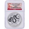 Image 1 : 2013-P $1 Australia Year of the Snake Silver Coin NGC MS69