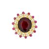 Image 2 : 14KT Yellow Gold 17.99ctw Ruby and Diamond Ring