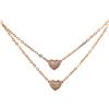 Image 1 : 14KT Rose Gold 0.38ctw Diamond Pave Hearts Necklace
