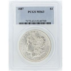 1887 $1 Morgan Silver Dollar Coin PCGS MS63