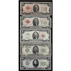 Assorted Lot of (5) U.S. Currency Notes