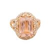 Image 2 : 14KT Rose Gold 5.52ct Morganite and Diamond Ring