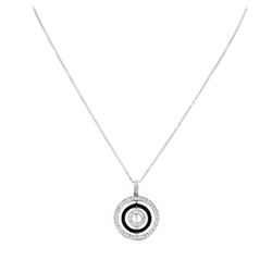 14KT White Gold 0.63ctw Diamond Pendant With Chain