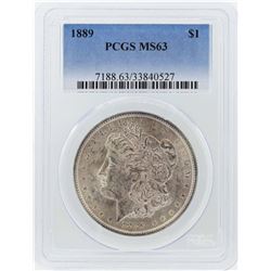 1889 $1 Morgan Silver Dollar Coin PCGS MS63