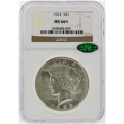 1923 $1 Peace Silver Dollar NGC Graded MS66+ CAC