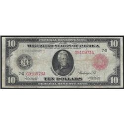 1914 $10 Large Size Red Seal Federal Reserve Note