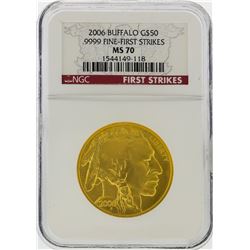 2006 $50 American Buffalo Gold Coin First Strike NGC Graded MS70