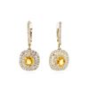 Image 1 : 14KT Yellow Gold 1.40ctw Yellow Sapphires and Diamond Earrings