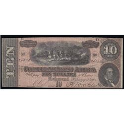 1864 $10 The Confederate States of America Note