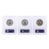 Image 2 : Set of (3) Franklin Half Dollar Coins PCGS Graded MS65