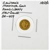 Image 1 : 1853/2 California Fractional Gold Round Liberty Half Dollar Coin BG-409