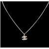 Image 2 : Authentic Chanel Rhinestone Logo Necklace