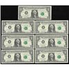 Image 1 : Lot of (7) Consecutive 1995 $1 Federal Reserve STAR Note CU