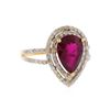 Image 1 : 14KT Yellow Gold 4.16ct. Ruby and Diamond Ring