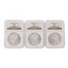 Image 1 : Set of (3) 2008 $1 American Silver Eagle Coins NGC MS70