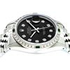 Image 2 : Rolex Mens Stainless Steel Black Diamond And Emerald Datejust Wristwatch