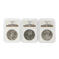 2004-2006 $1 American Silver Eagle Coin Set NGC MS69