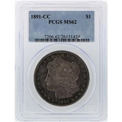 1891-CC $1 Morgan Silver Dollar Coin PCGS Graded MS62