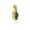 Image 2 : 10KT Yellow Gold 0.35ct Emerald and Diamond Pendant