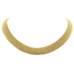 14KT Yellow Gold 6 Row Mesh Rope Chain Necklace