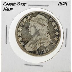 1829 Capped Bust Half Dollar Silver Coin