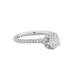 14KT White Gold GIA 1.05ctw Round Cut Diamond Engagement Ring